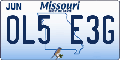 MO license plate OL5E3G