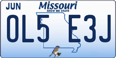 MO license plate OL5E3J