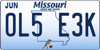 MO license plate OL5E3K