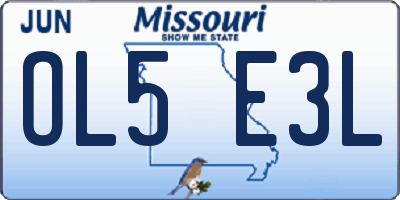 MO license plate OL5E3L