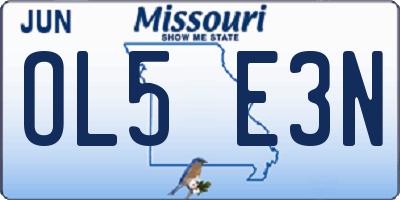 MO license plate OL5E3N