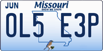 MO license plate OL5E3P