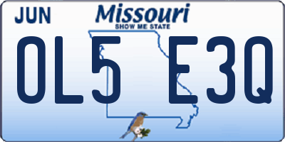 MO license plate OL5E3Q