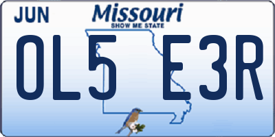 MO license plate OL5E3R