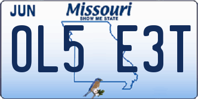 MO license plate OL5E3T