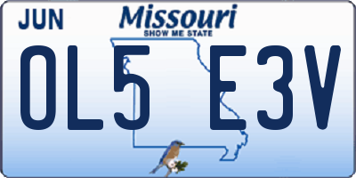 MO license plate OL5E3V