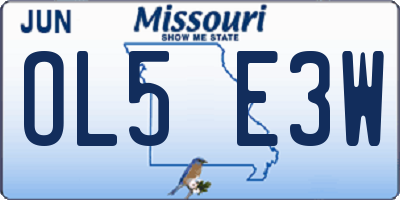 MO license plate OL5E3W