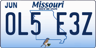 MO license plate OL5E3Z
