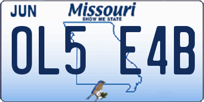 MO license plate OL5E4B