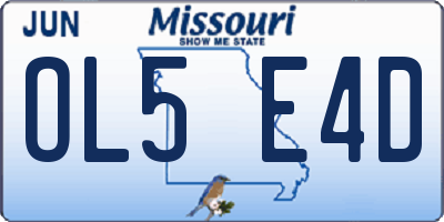 MO license plate OL5E4D