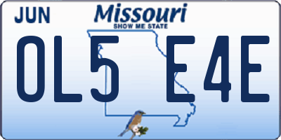 MO license plate OL5E4E