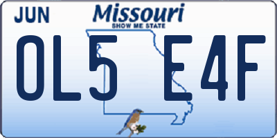 MO license plate OL5E4F