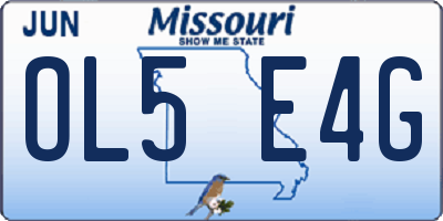 MO license plate OL5E4G