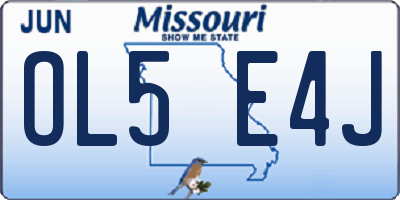 MO license plate OL5E4J
