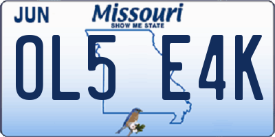 MO license plate OL5E4K