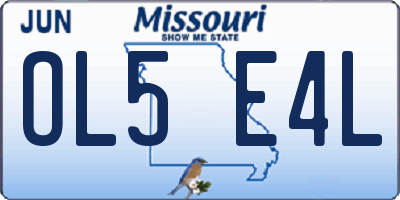 MO license plate OL5E4L