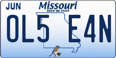 MO license plate OL5E4N