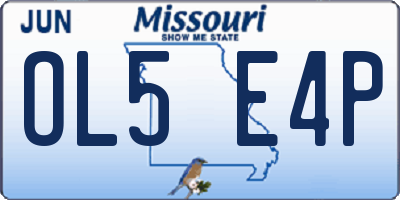 MO license plate OL5E4P