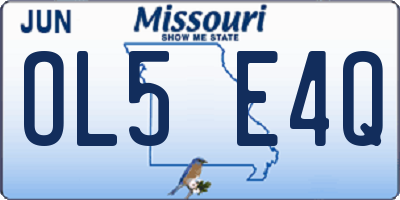 MO license plate OL5E4Q
