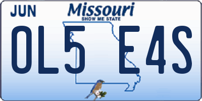 MO license plate OL5E4S