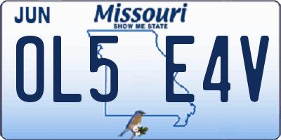 MO license plate OL5E4V