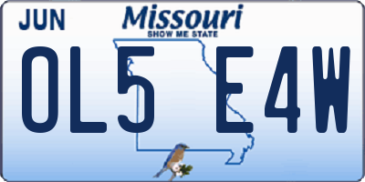 MO license plate OL5E4W