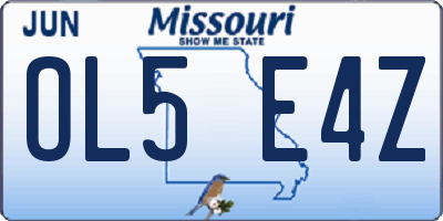 MO license plate OL5E4Z