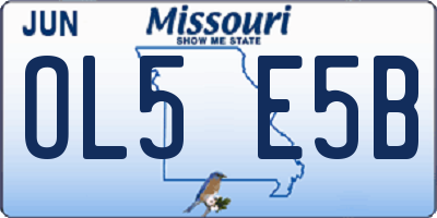 MO license plate OL5E5B