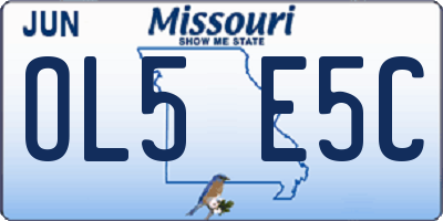 MO license plate OL5E5C