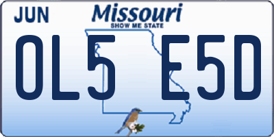 MO license plate OL5E5D