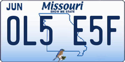 MO license plate OL5E5F