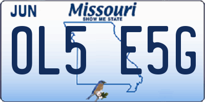 MO license plate OL5E5G