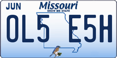 MO license plate OL5E5H