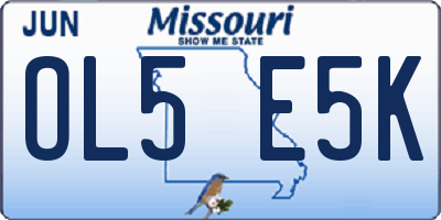 MO license plate OL5E5K