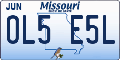MO license plate OL5E5L