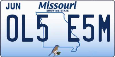 MO license plate OL5E5M