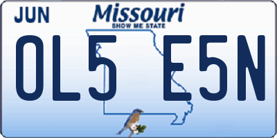 MO license plate OL5E5N