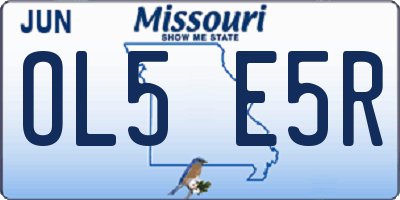 MO license plate OL5E5R