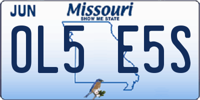 MO license plate OL5E5S