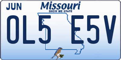 MO license plate OL5E5V