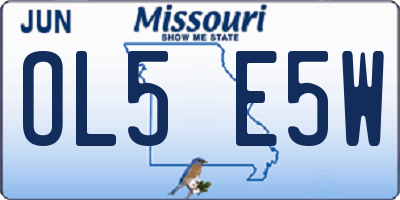 MO license plate OL5E5W