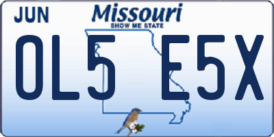 MO license plate OL5E5X