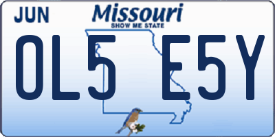 MO license plate OL5E5Y