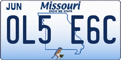 MO license plate OL5E6C