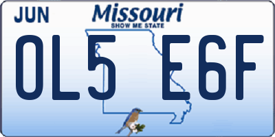 MO license plate OL5E6F