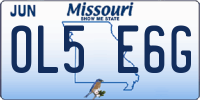 MO license plate OL5E6G