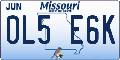 MO license plate OL5E6K