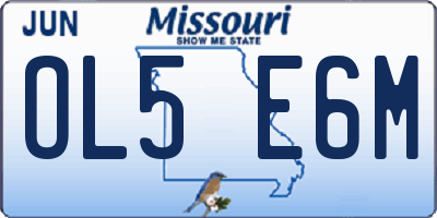MO license plate OL5E6M