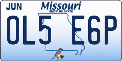MO license plate OL5E6P