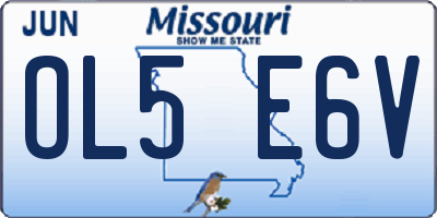 MO license plate OL5E6V